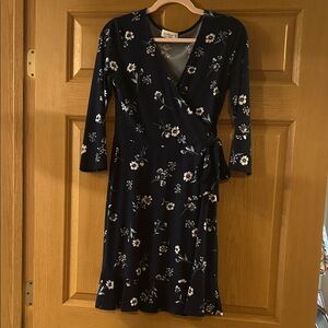 Kaileigh Midnight Blue Floral Wrap Dress